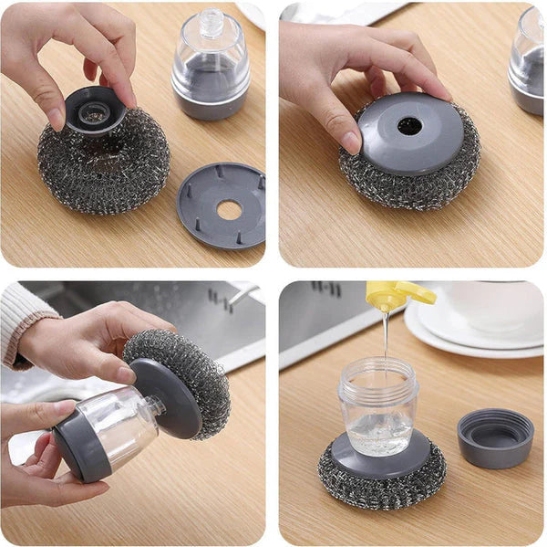 Kitchen Soap Dispensing Palm Brush (Pack of 2)